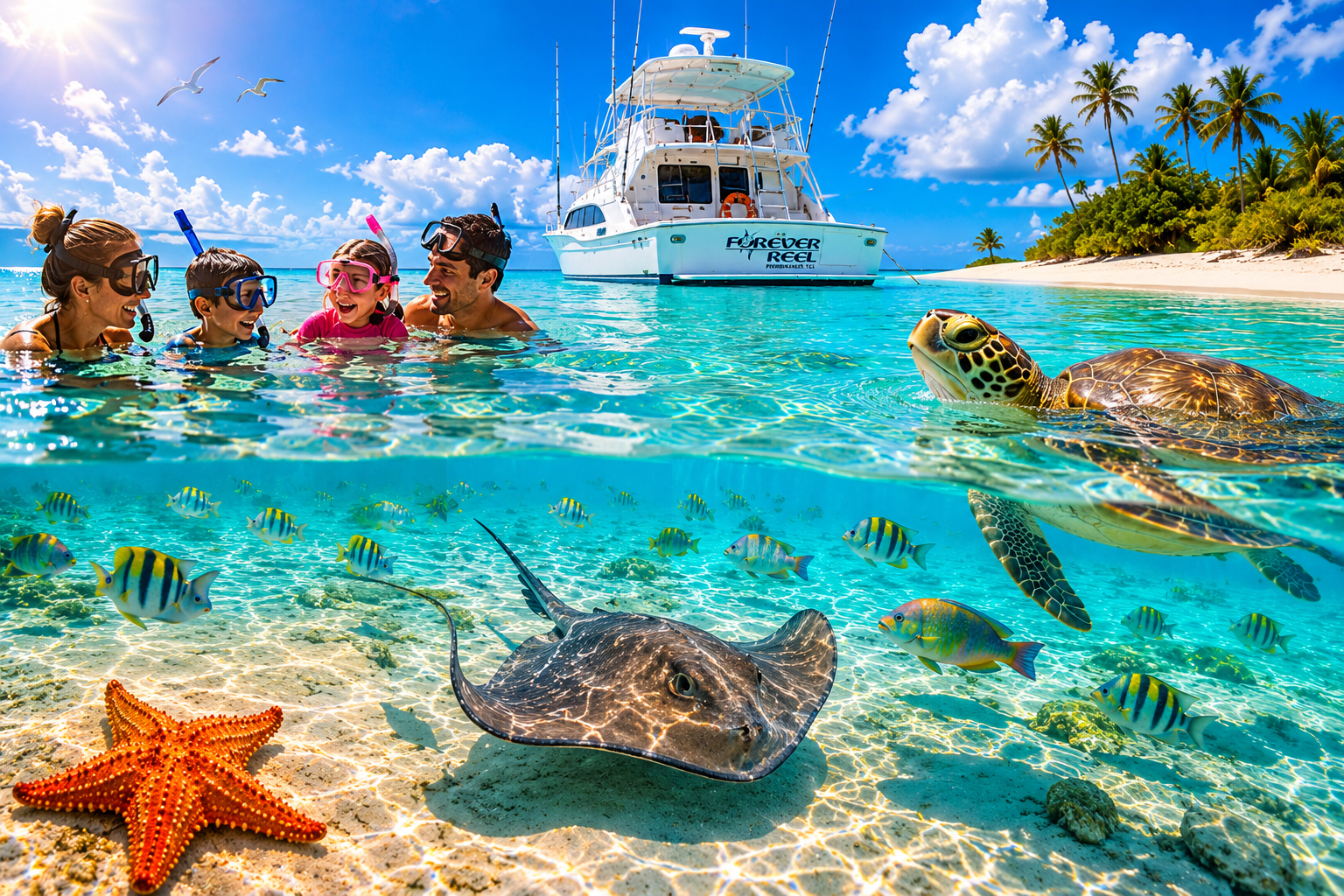 Sea Turtles Stingrays and Starfish