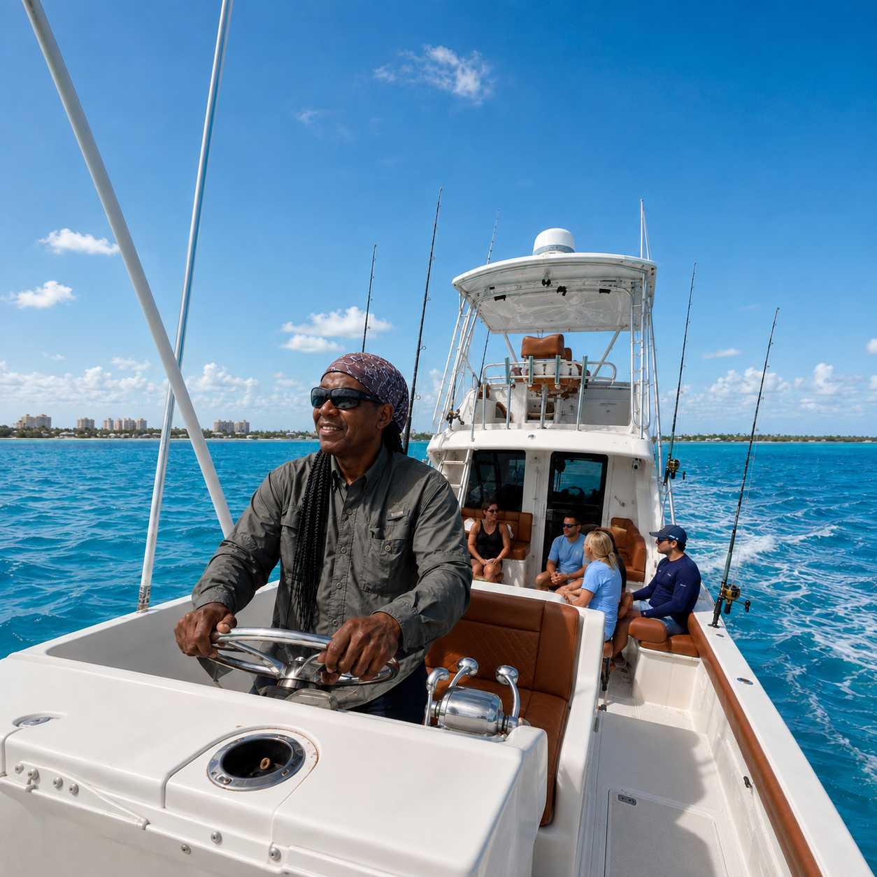 Home 7 Captain Arthur D. guiding a private Silver Deep boat charter in Turks and Caicos